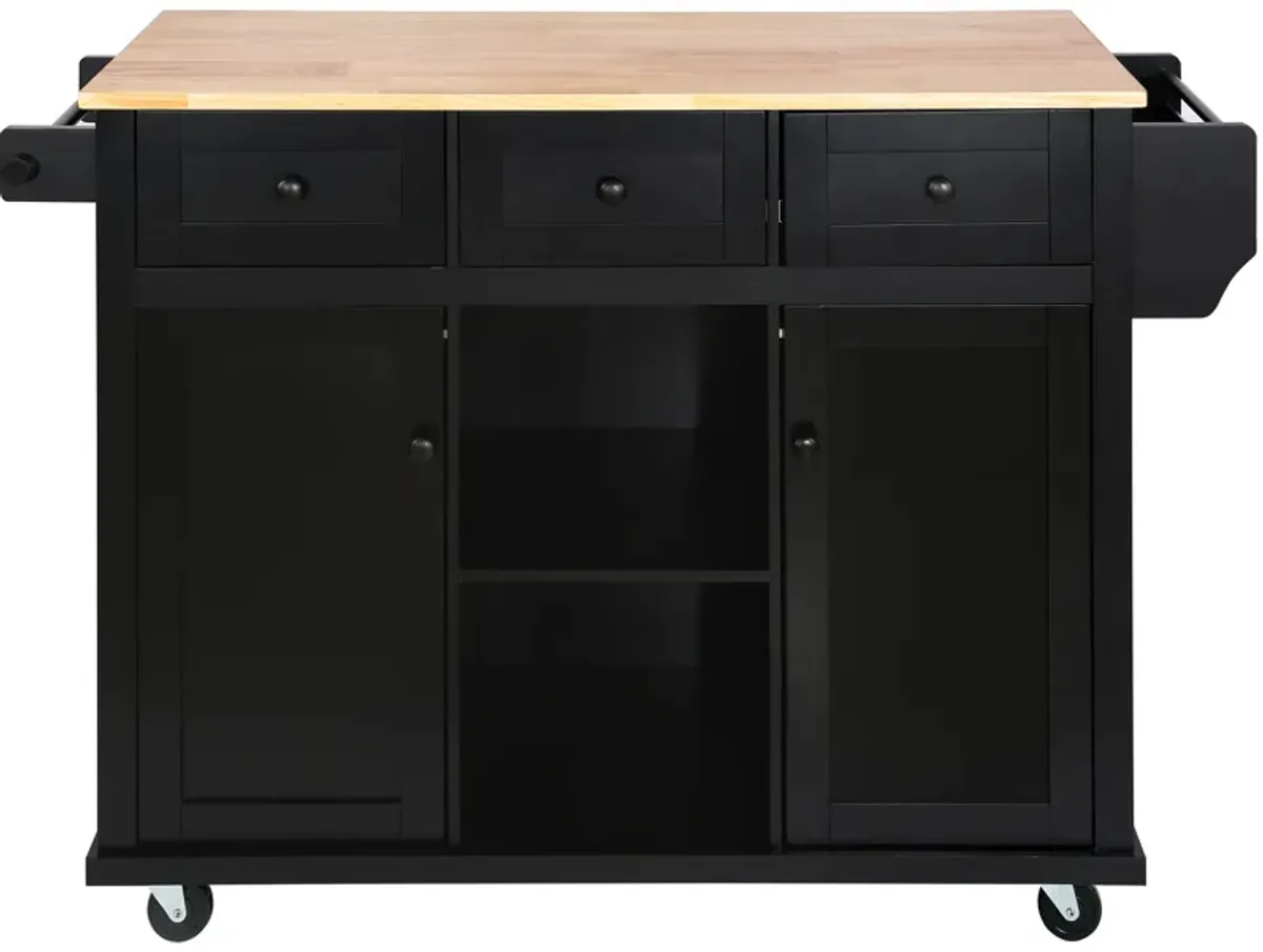 Merax Kitchen Cart on 5 Wheels with Storage Cabinet