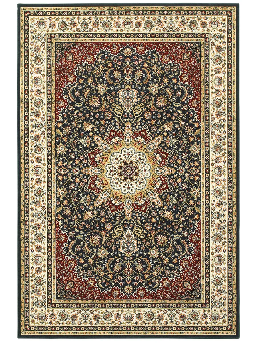 Kashan 9'10" x 12'10" Navy Rug