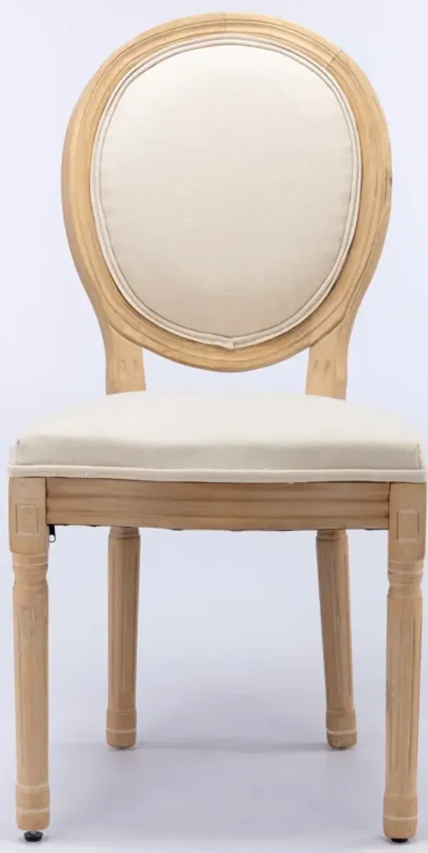 Streamdale Antique Linen Dining Chairs, Set of 2, Beige