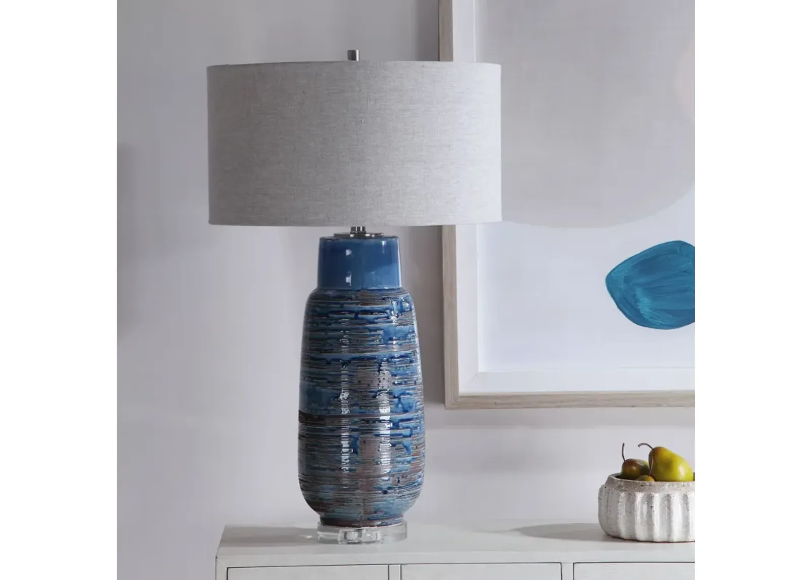 Uttermost Magellan Blue Table Lamp