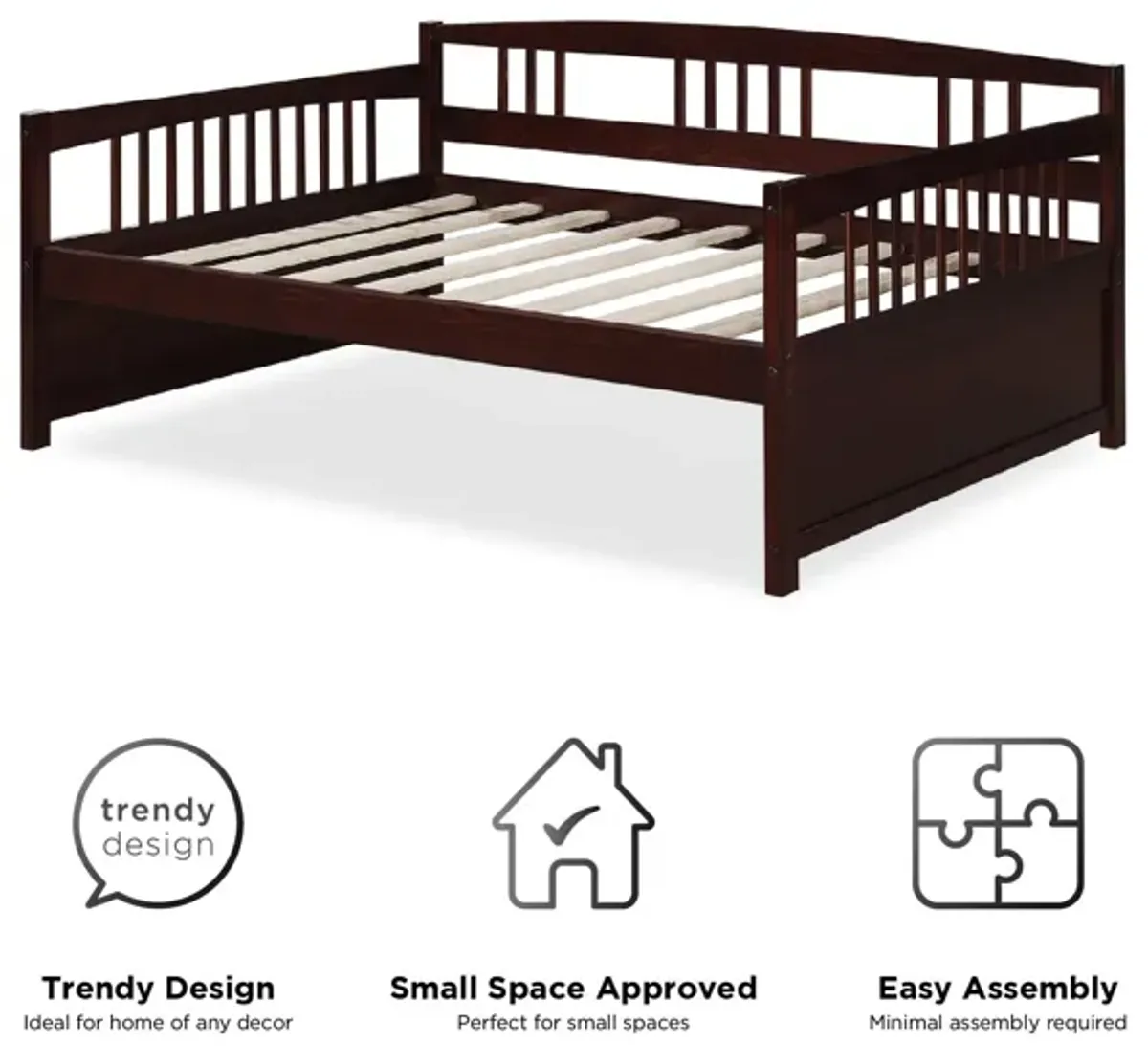 Mathilda Full Wood Daybed, Espresso