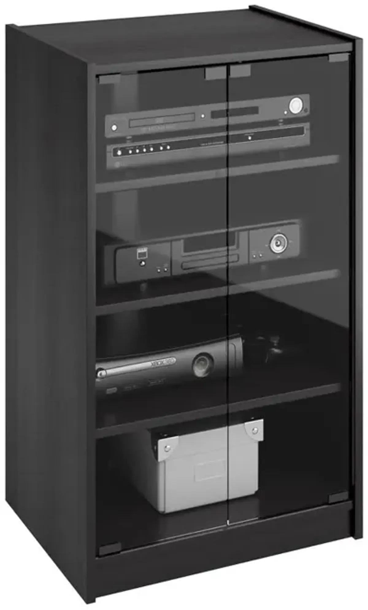 CorLiving Wide Ravenwood Black Component Stand