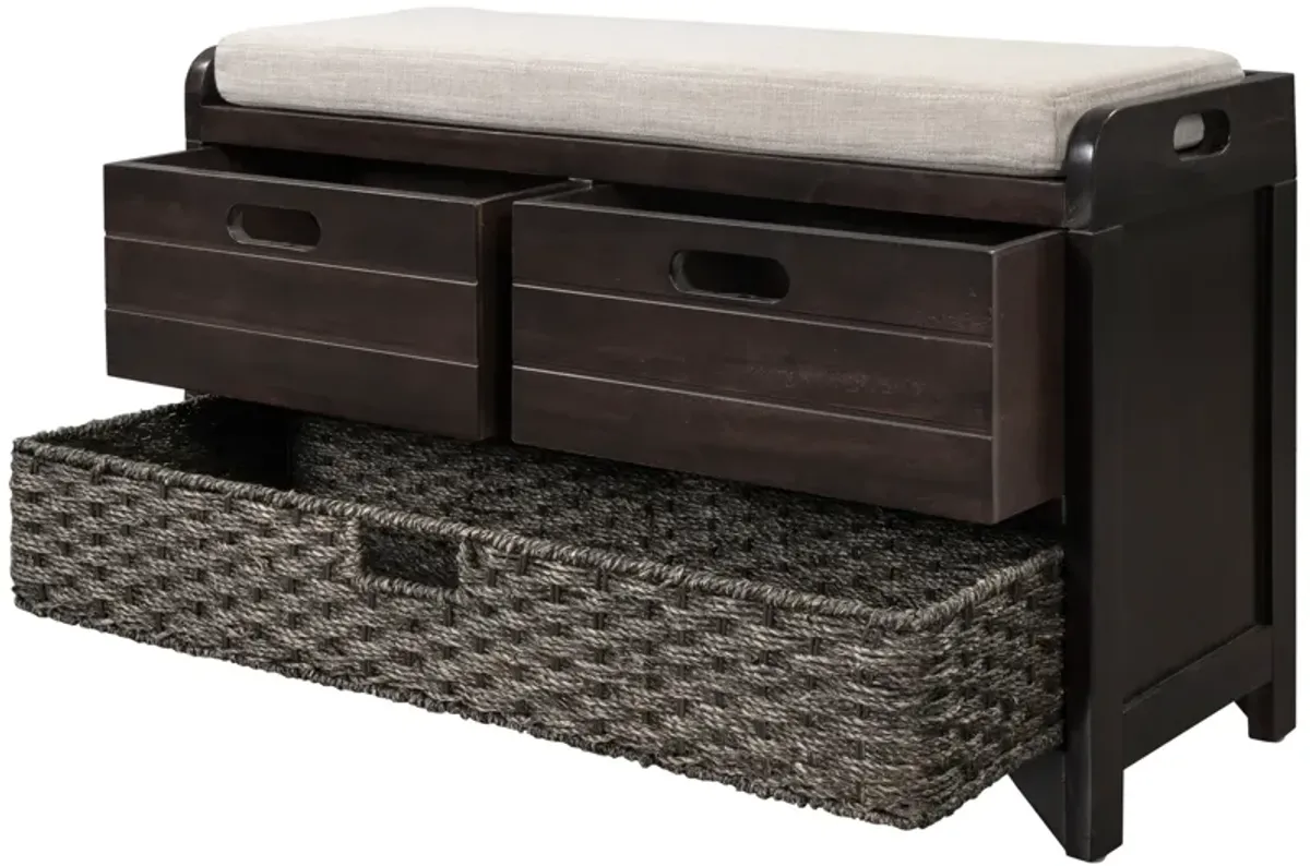 Merax Storage Bench with Removable Basket and 2 Drawers