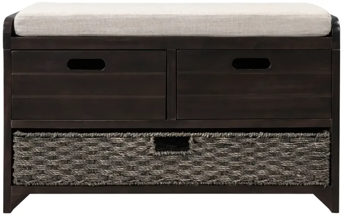 Merax Storage Bench with Removable Basket and 2 Drawers