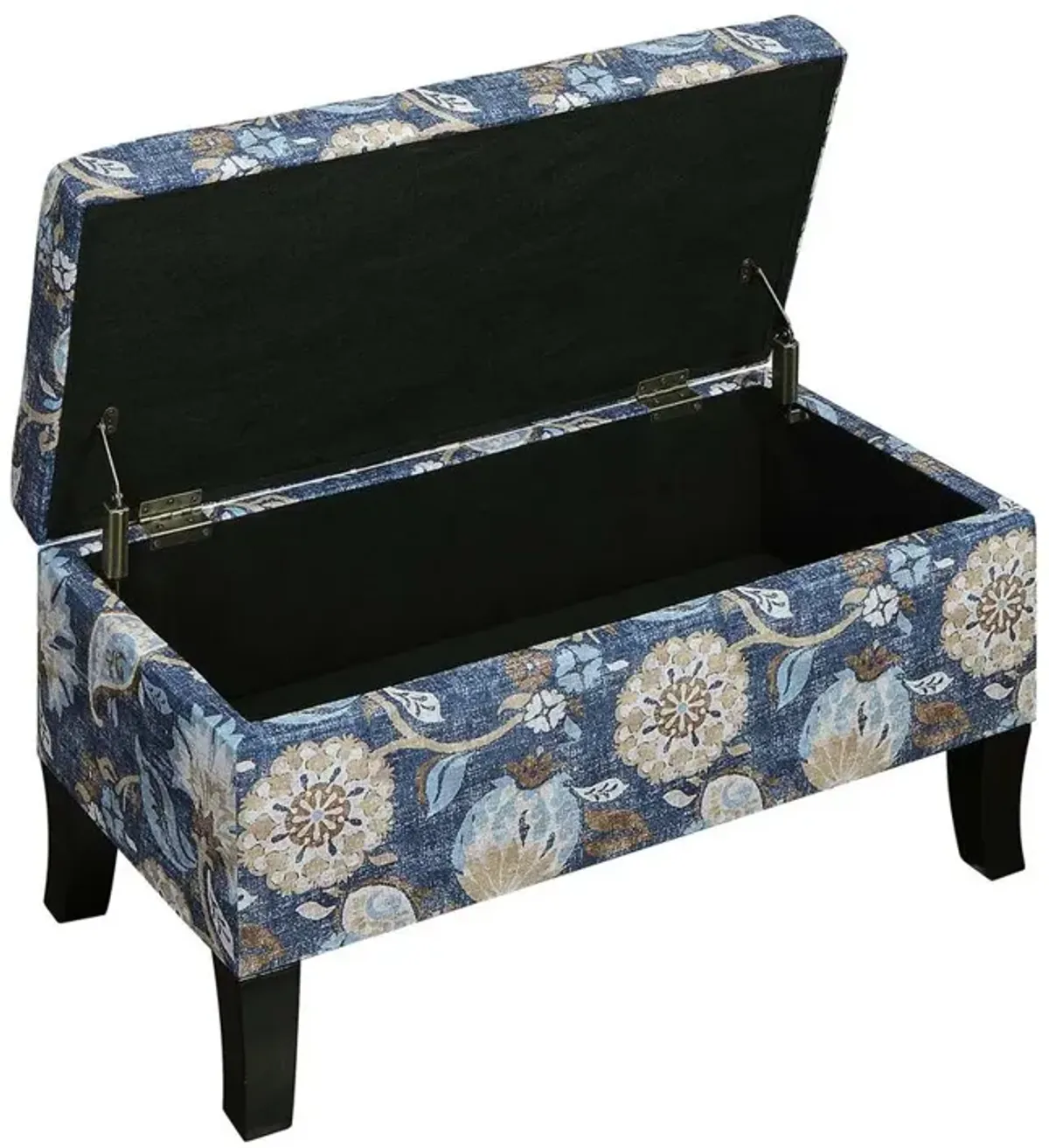 Convience Concept, Inc. Designs4Comfort Winslow Storage Ottoman, Indigo Flora Fabric