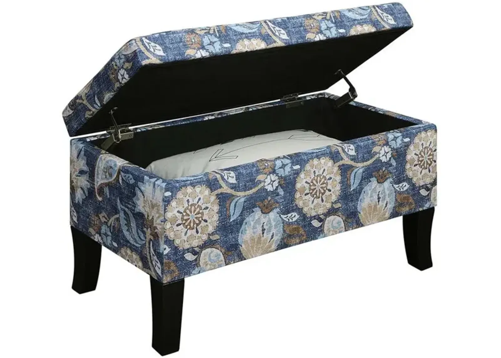 Convience Concept, Inc. Designs4Comfort Winslow Storage Ottoman, Indigo Flora Fabric