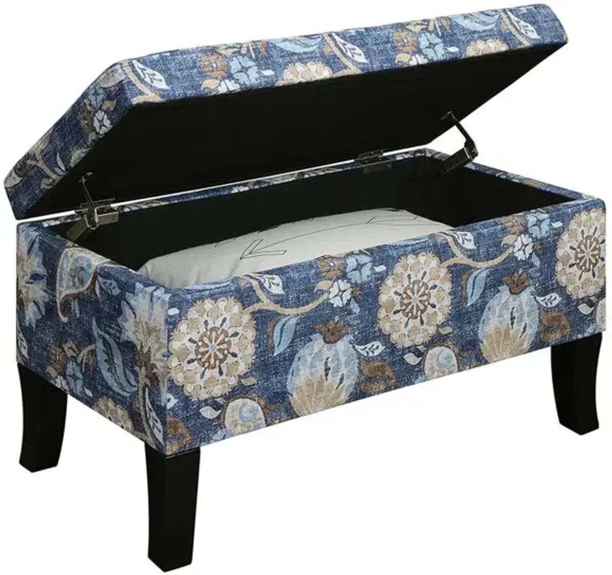 Convience Concept, Inc. Designs4Comfort Winslow Storage Ottoman, Indigo Flora Fabric