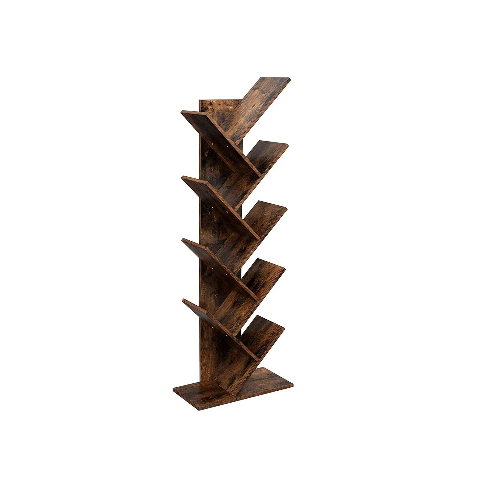 BreeBe Brown Tree-Shaped Standing Wooden Bookshelf