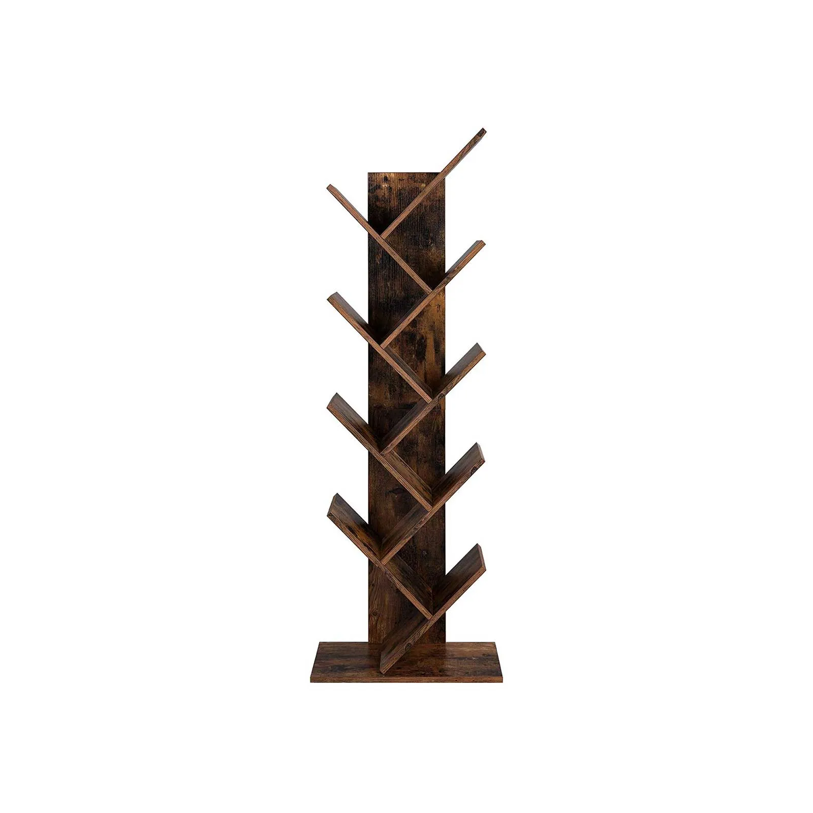 BreeBe Brown Tree-Shaped Standing Wooden Bookshelf