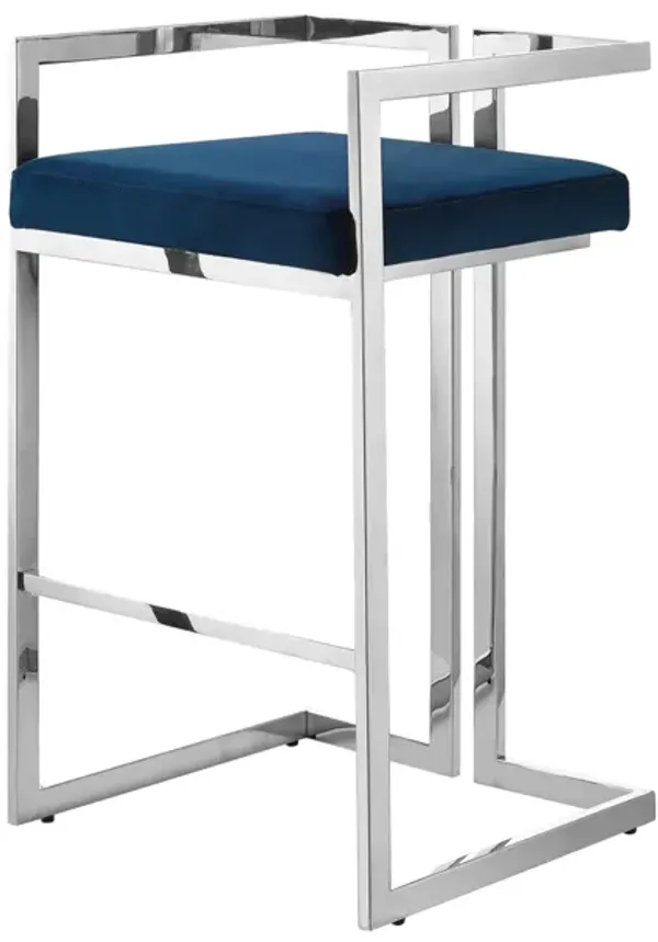 Inspired Home Anjali Velvet Bar Stool/Counter Stool