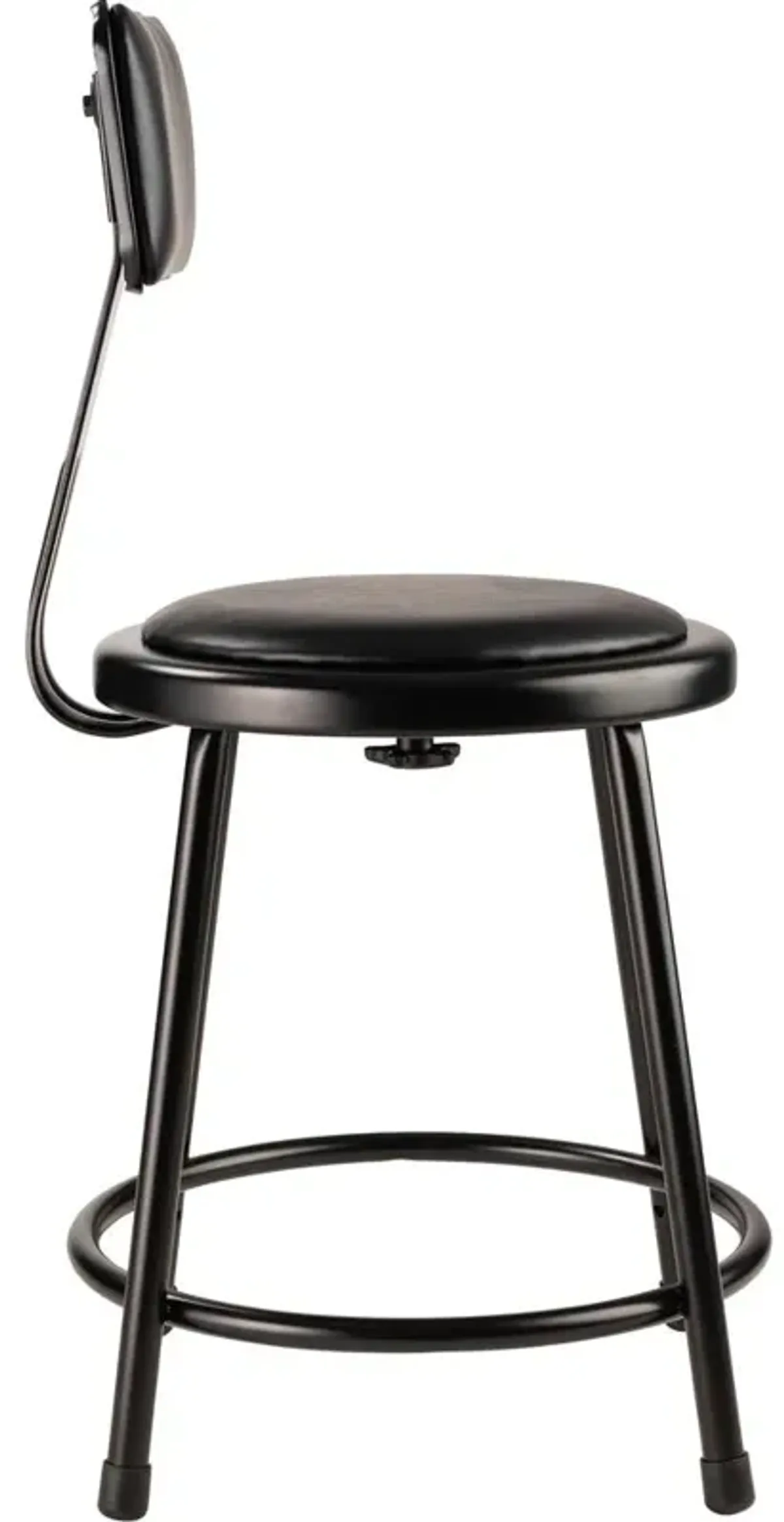 NPS® 18"Heavy Duty Vinyl Padded Steel Stool With Backrest, Black