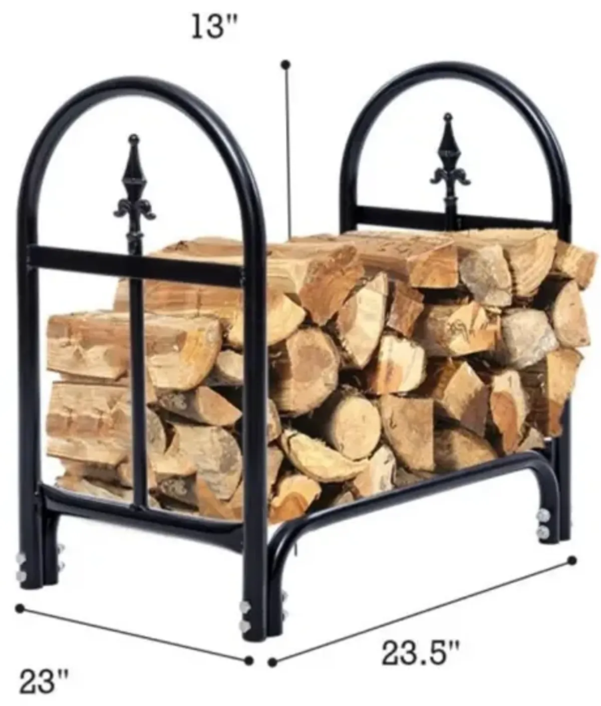 Hivvago 2 Ft. Small Indoor/Outdoor Heavy Duty Steel Firewood Storage Holder