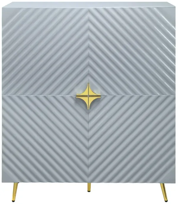 Gaines Accent Cabinet in Gray High Gloss Finish