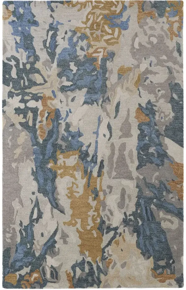 Everley 8645F Gray/Blue/Gold 2' x 3' Rug