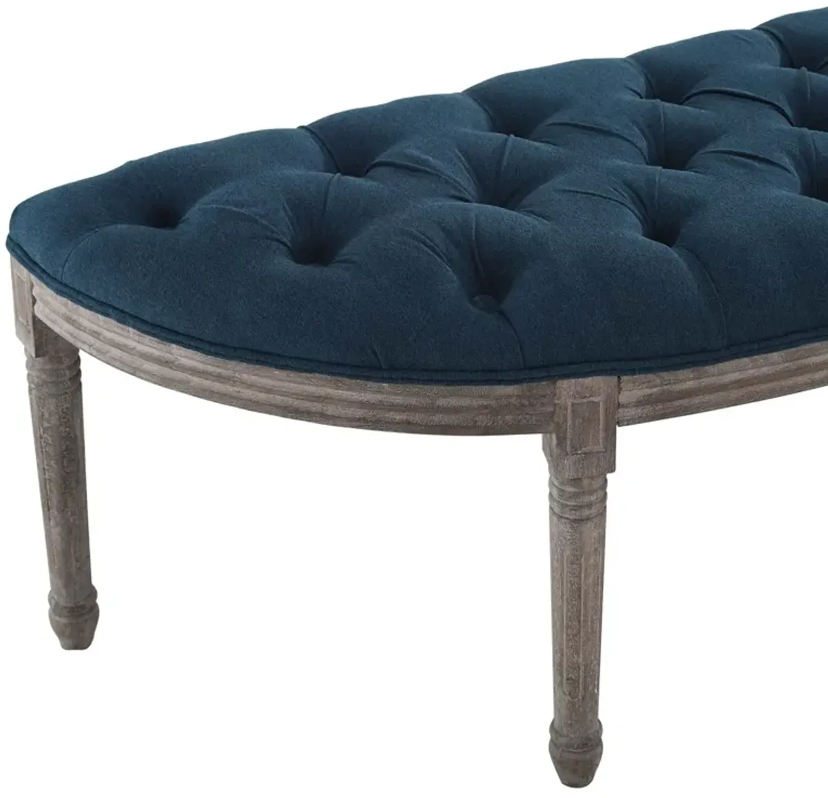 Esteem Vintage French Upholstered Fabric Semi-Circle Bench