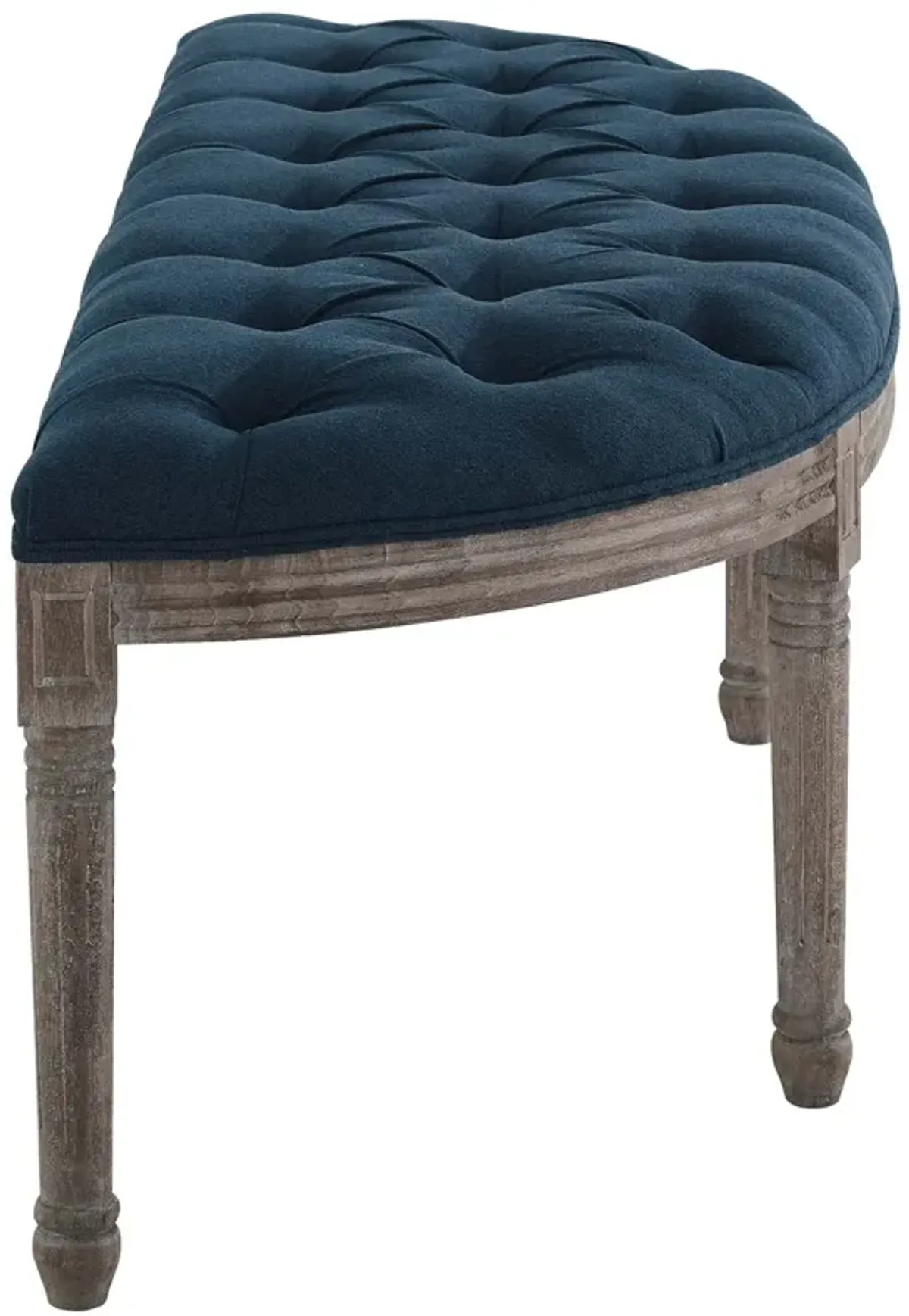 Esteem Vintage French Upholstered Fabric Semi-Circle Bench