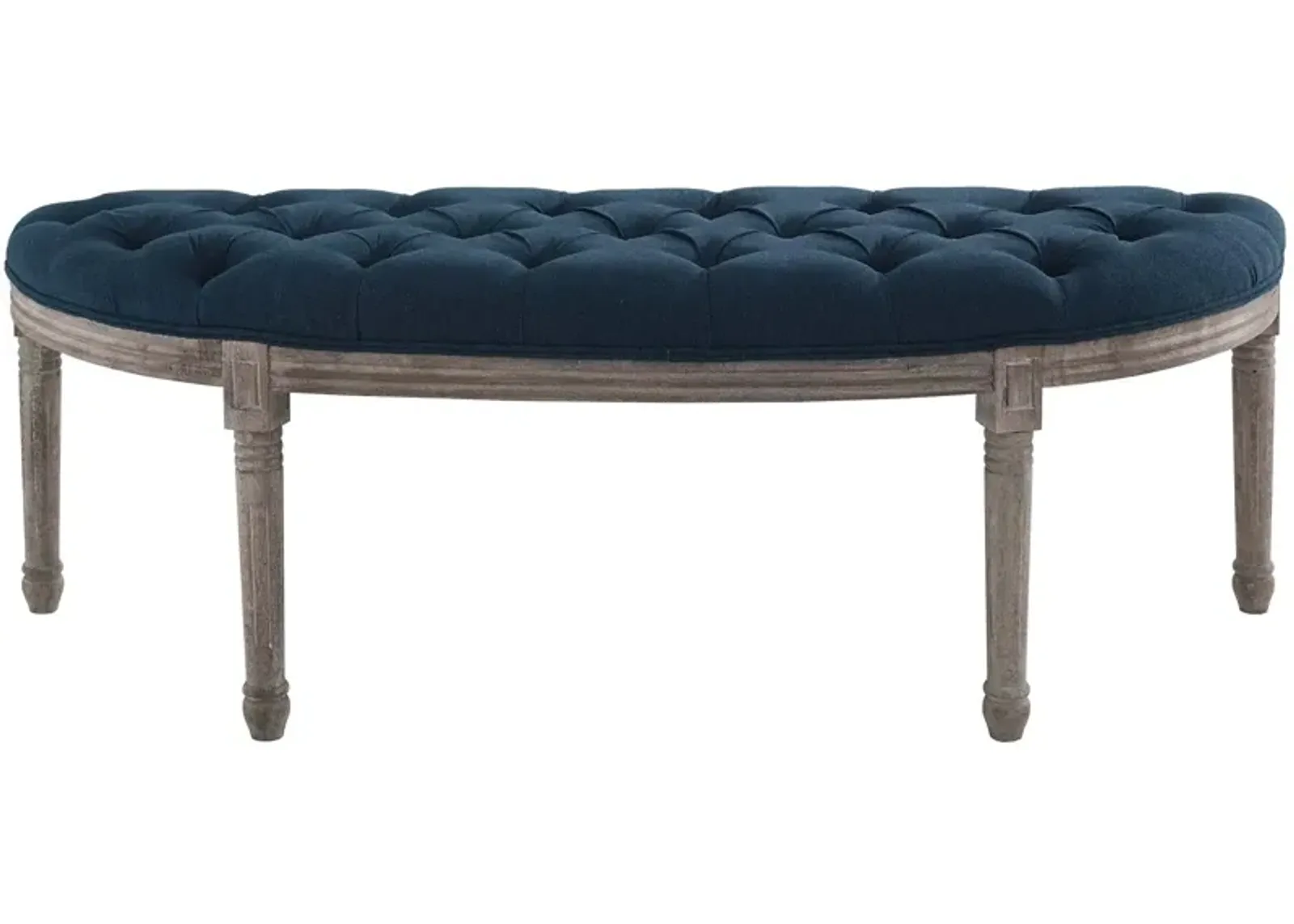 Esteem Vintage French Upholstered Fabric Semi-Circle Bench