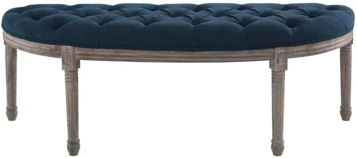 Esteem Vintage French Upholstered Fabric Semi-Circle Bench