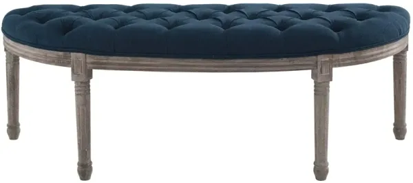 Esteem Vintage French Upholstered Fabric Semi-Circle Bench