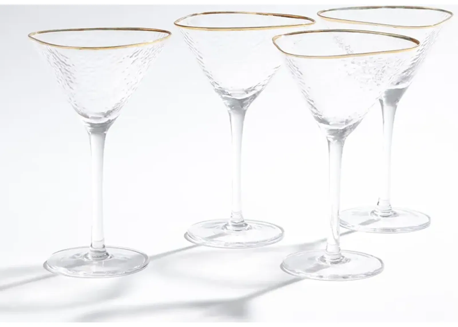 Set of 4 Hammered Martini Glasses