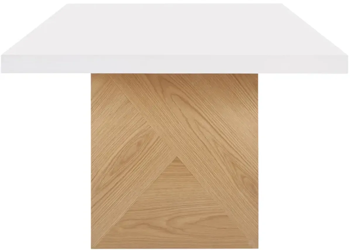 Madeline White Gloss and Natural Ash Dining Table