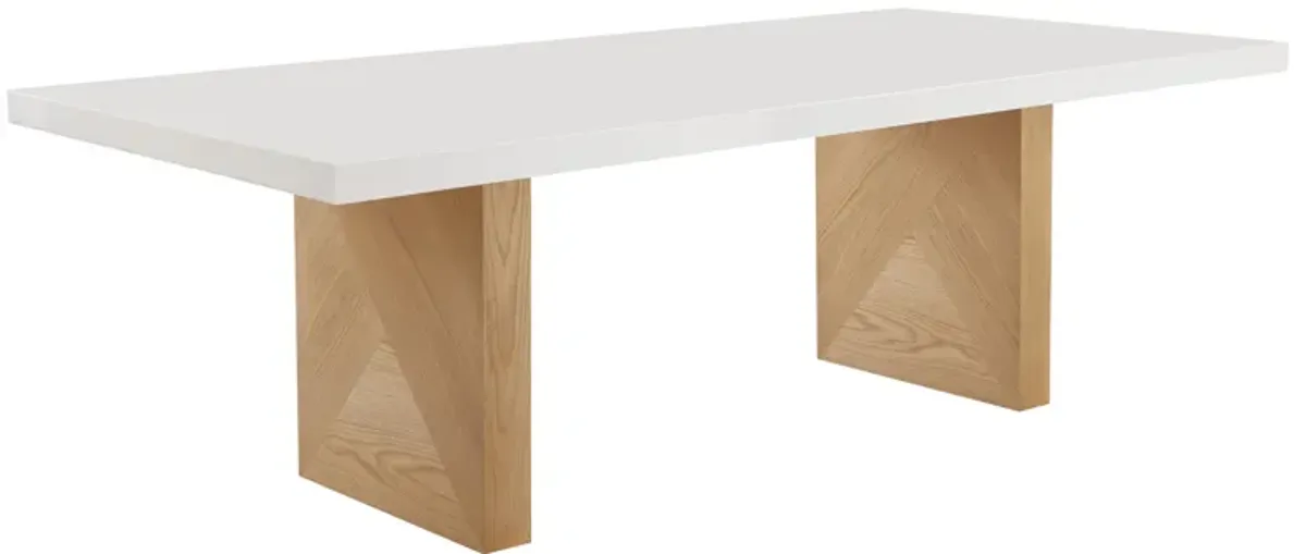 Madeline White Gloss and Natural Ash Dining Table