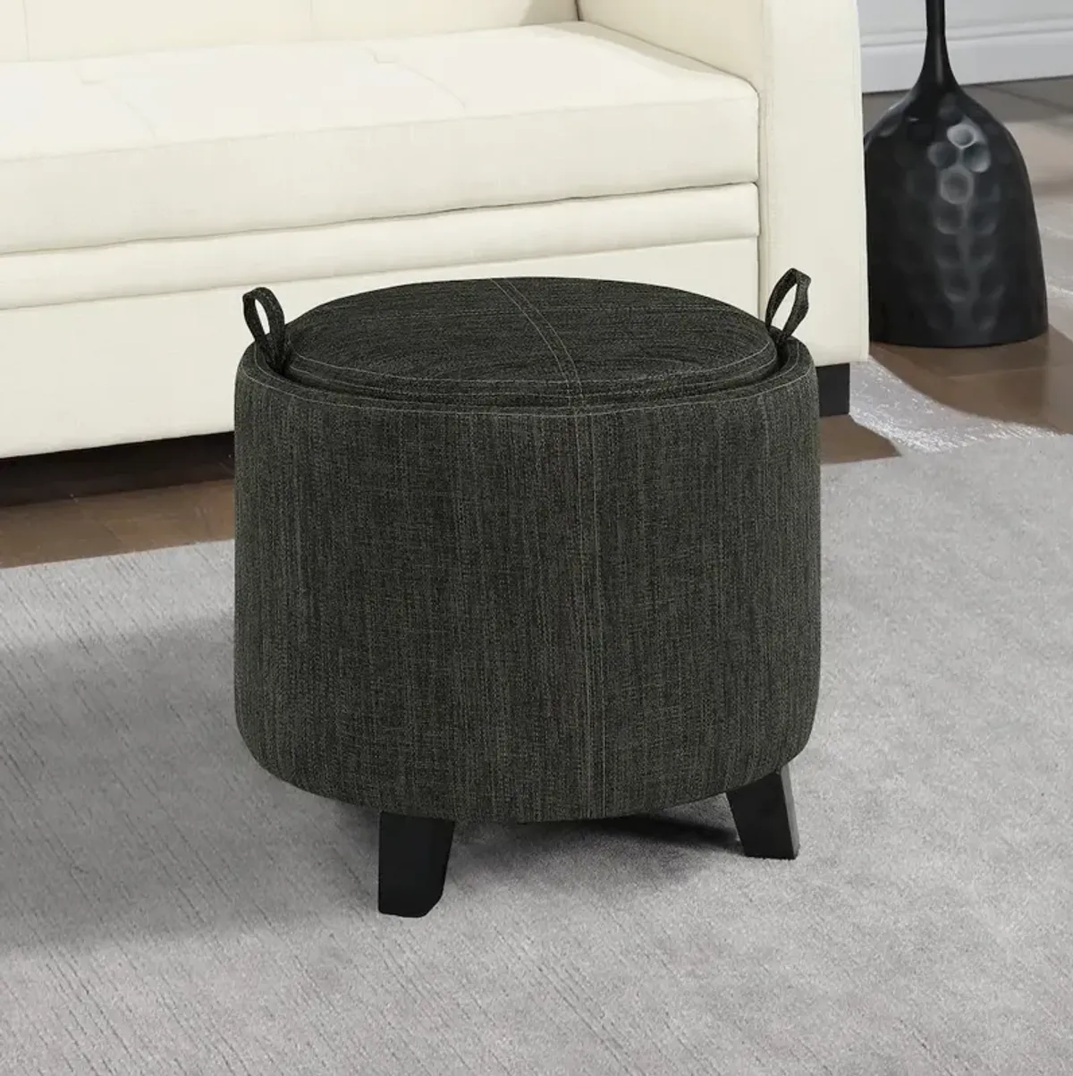 Convenience Concepts Designs4Comfort Oscar Storage Ottoman with Reversible Tray