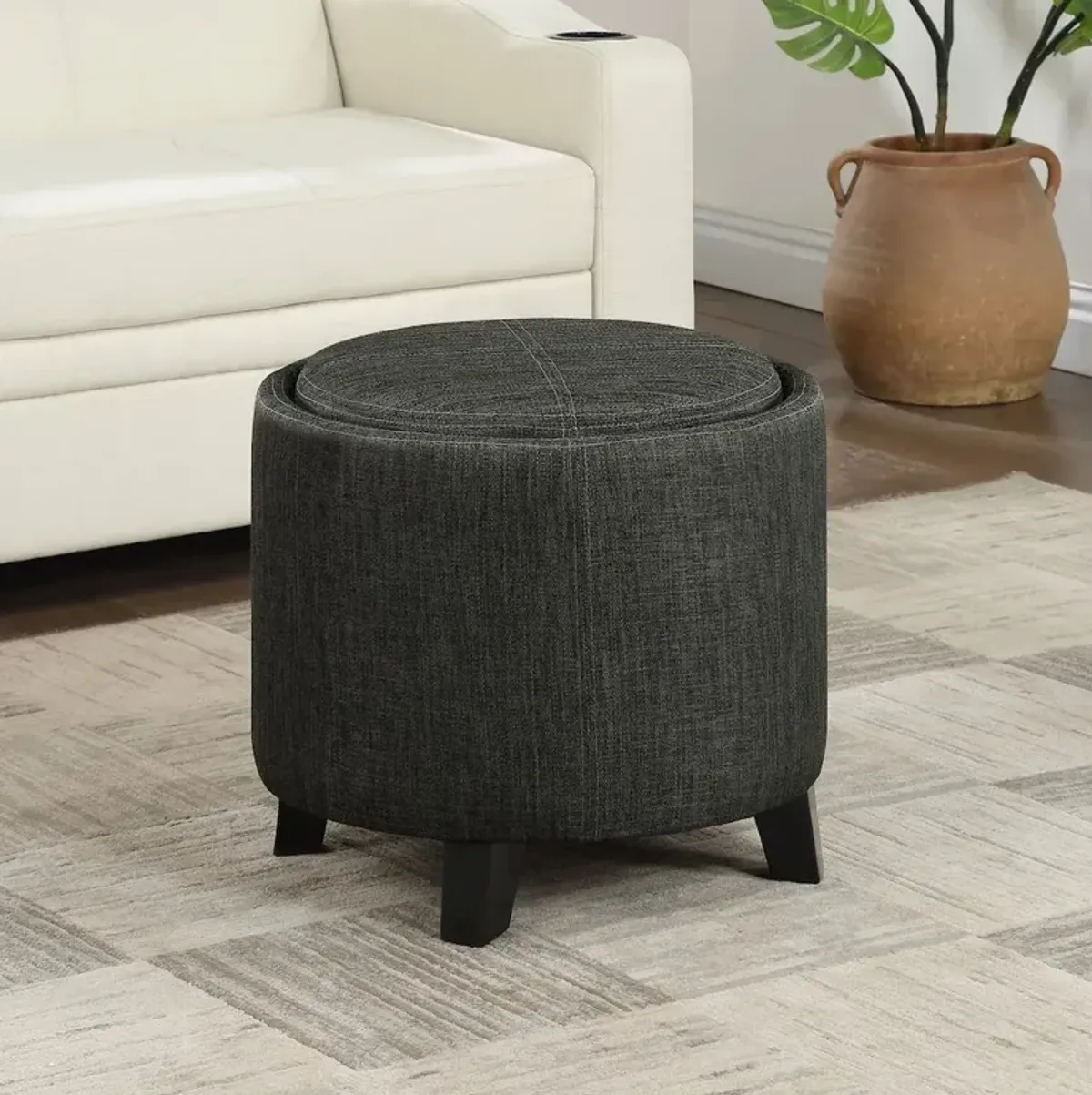 Convenience Concepts Designs4Comfort Oscar Storage Ottoman with Reversible Tray