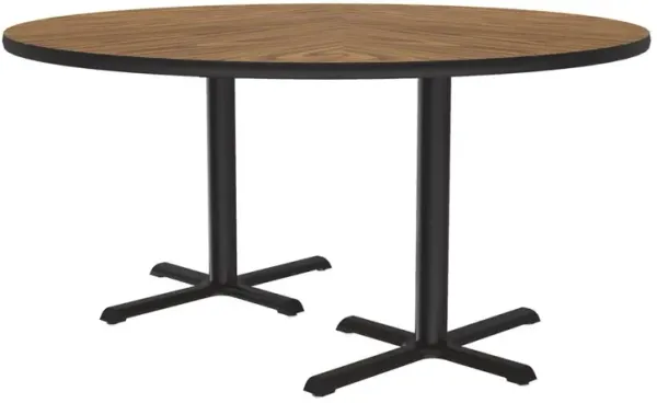 Correll Table Height Deluxe High-Pressure Café and Breakroom Table, 60x60, ROUND MEDIUM OAK BLACK