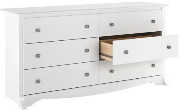 Prepac White Monterey 6 Drawer Dresser
