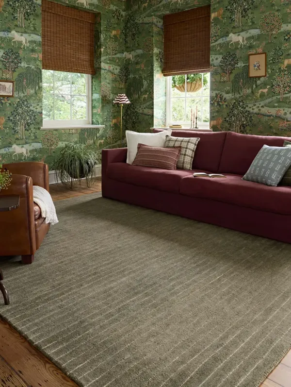 Henry HEY01 Olive/Ivory 7'9" x 9'9" Rug by Chris Loves Julia x Loloi