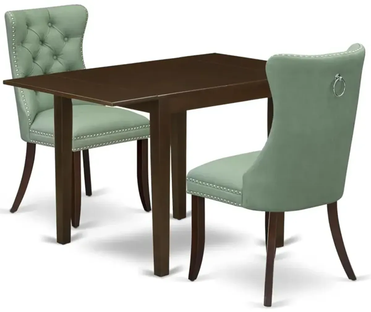 3 Piece Dining Table Set Contains a Rectangle Kitchen Table with Dropleaf