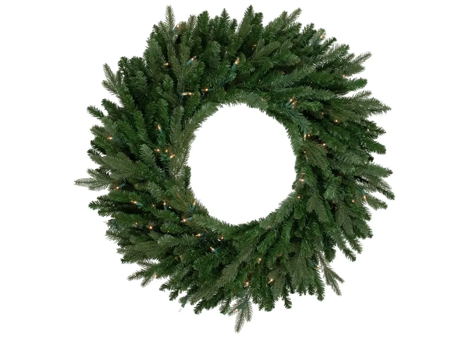 Pre-Lit Grande Spruce Artificial Christmas Wreath  36-Inch  Clear Lights