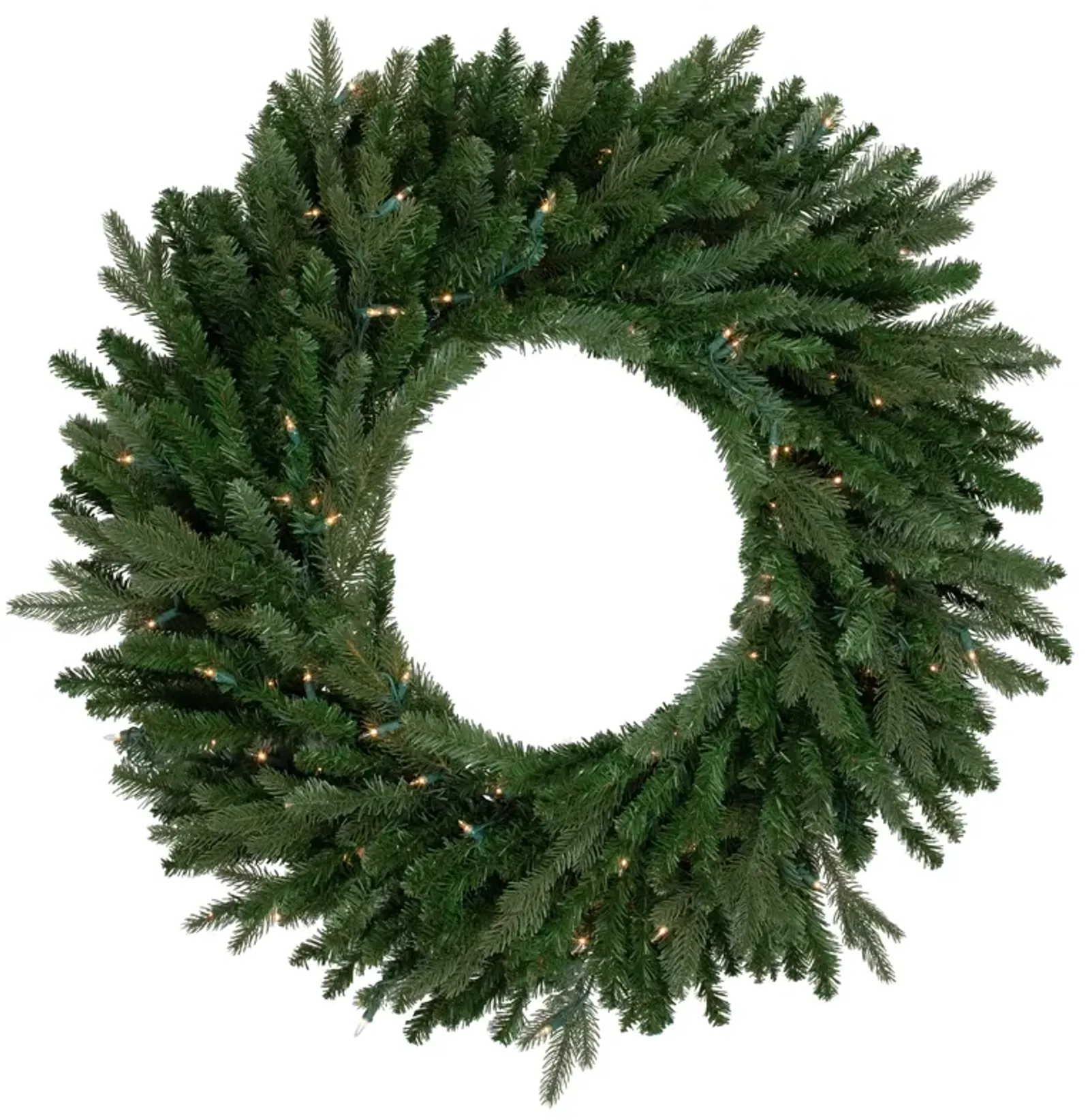 Pre-Lit Grande Spruce Artificial Christmas Wreath  36-Inch  Clear Lights