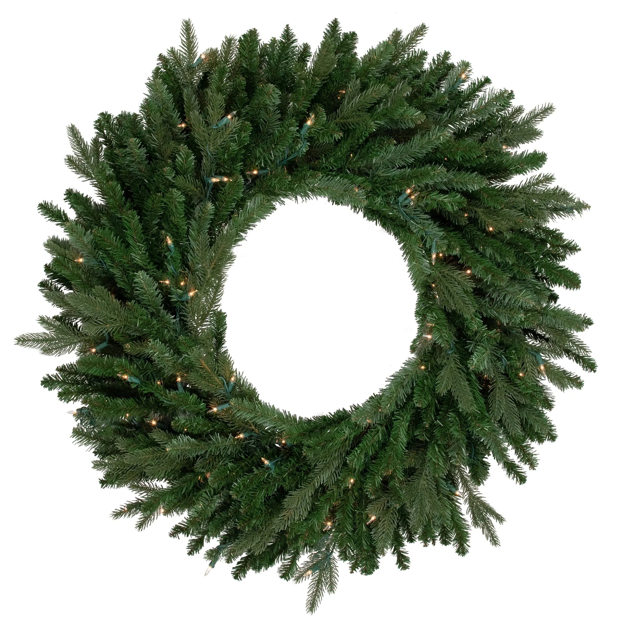 Pre-Lit Grande Spruce Artificial Christmas Wreath  36-Inch  Clear Lights