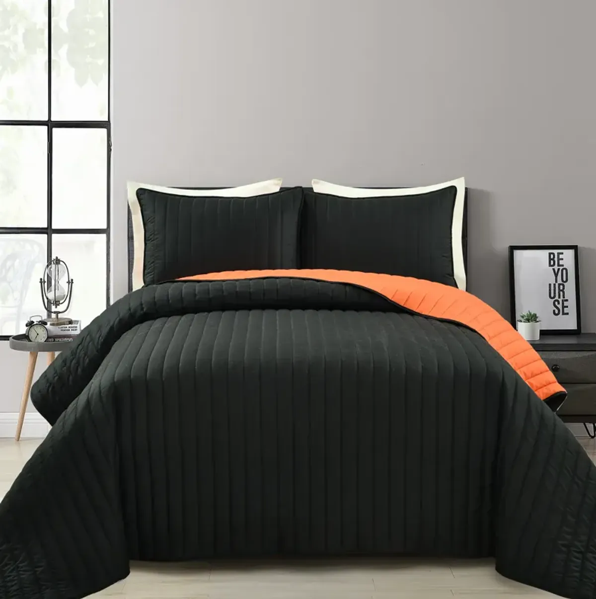 Soft Stripe All Season Quilt/Coverlet 3Pc Set