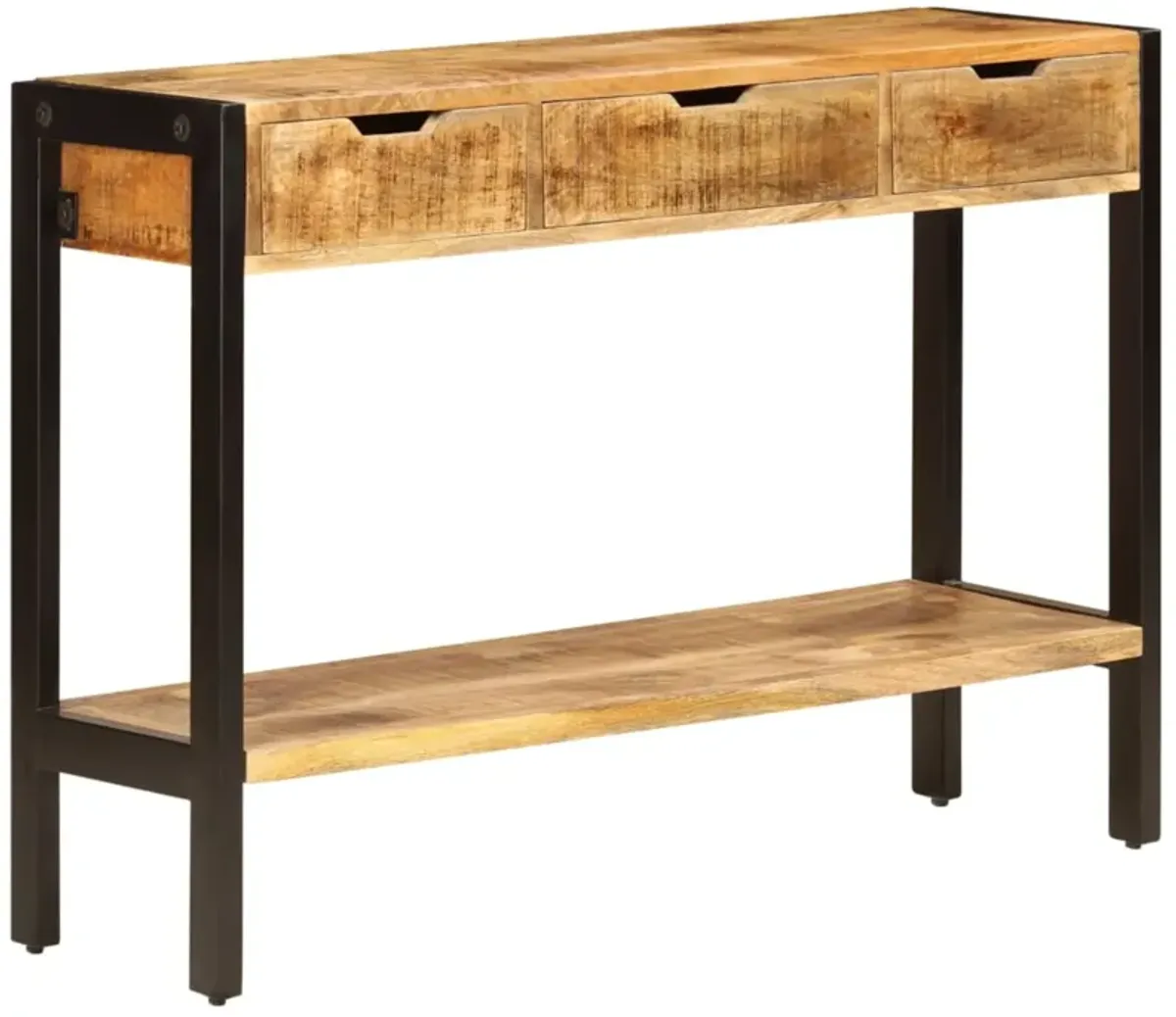 vidaXL Console with 3 Drawers 43.3"x13.8"x29.5" Solid Mango Wood