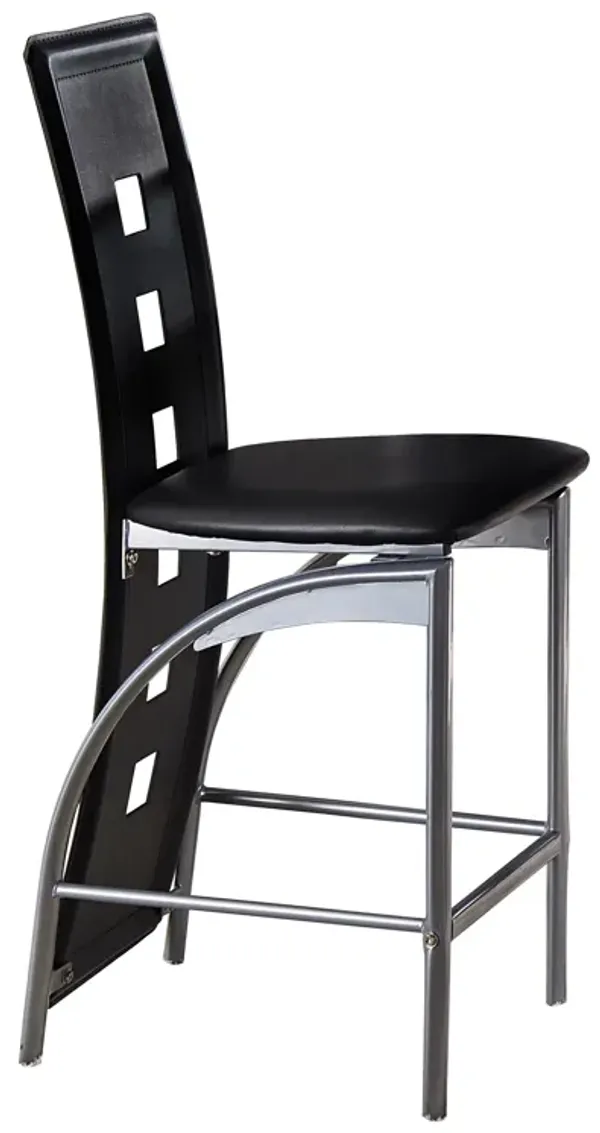 Streamdale Modern Metal Base & Leather Counter Height Chair (Set of 2)