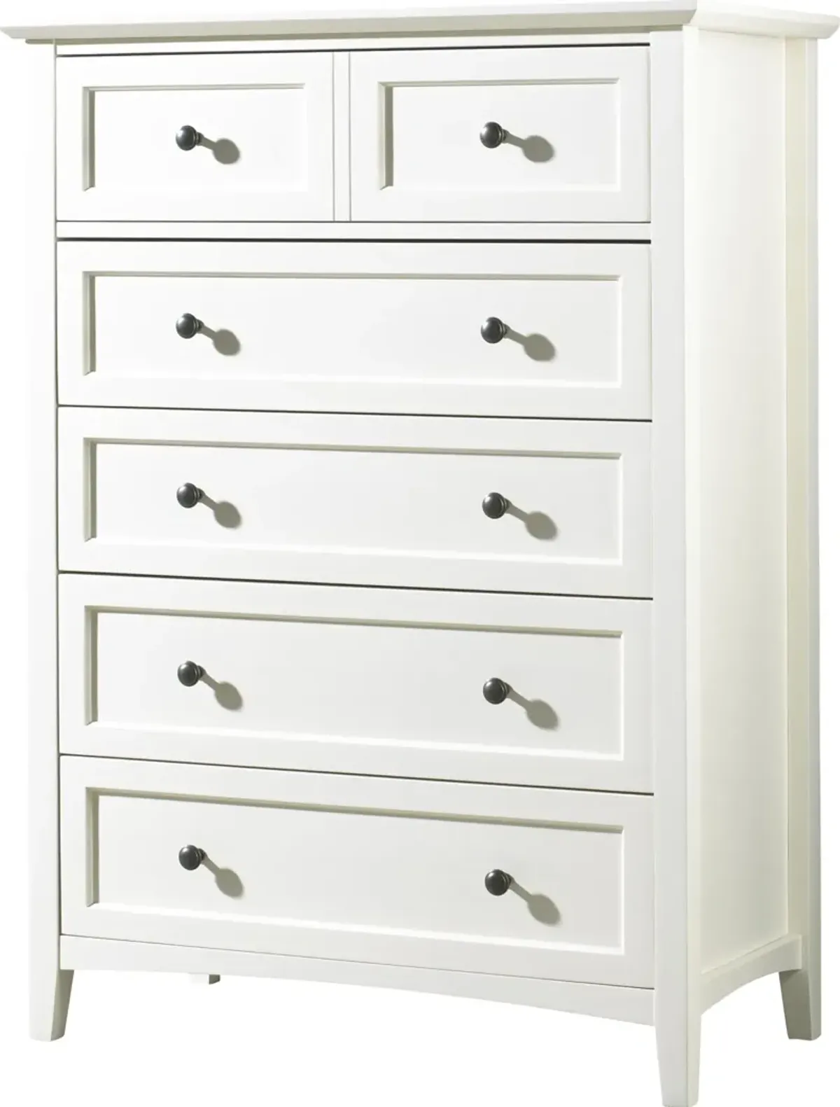 Paragon Five Drawer Chest in White