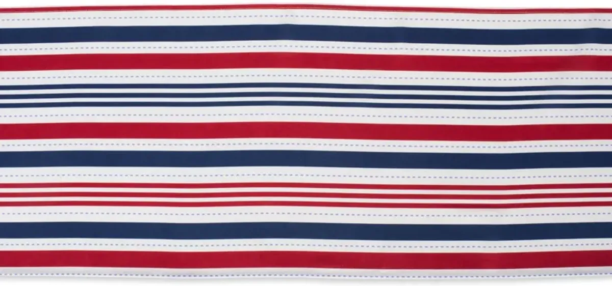 108" Red and Blue Patriotic Striped Rectangular Outdoor Table Runner