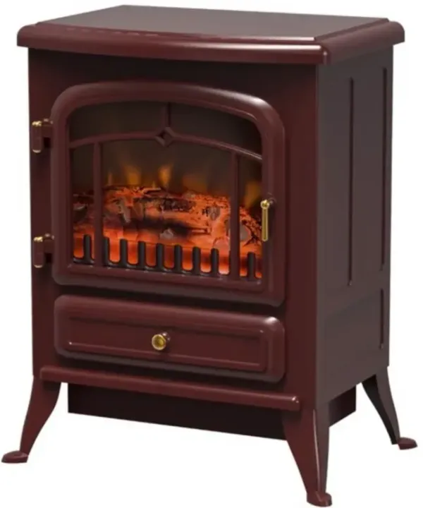 Electric Fireplace Energy-Efficient Heater with Realistic Flame for Cozy Home Ambiance
