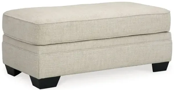 Zen Accent Ottoman, 44 Inch Rectangular, Slub Linen Beige Polyester