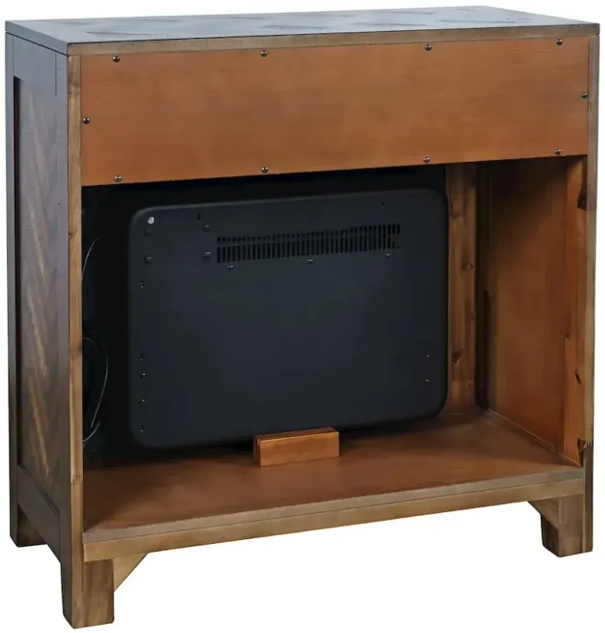 Jofran Fairview Modern Transitional 32 Chevron Electric Fireplace Console TV Stand