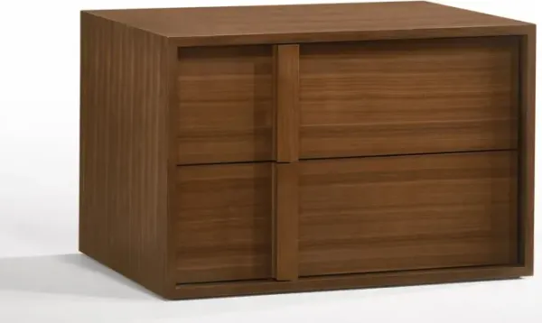 2-Drawer Wooden Nightstand – Solid Wood Bedside Storage Table