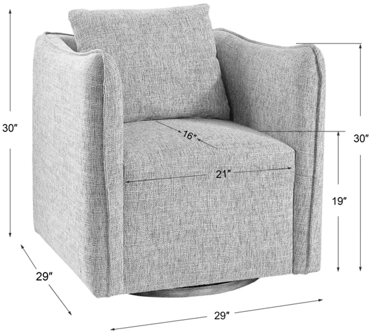 Corben Gray Swivel Chair
