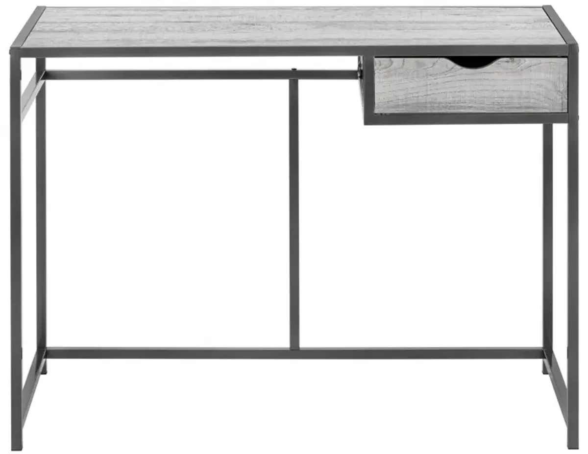 Monarch Specialties I 7217 Computer Desk, Home Office, Laptop, Storage Drawer, 42"L, Work, Metal, Laminate, Grey, Contemporary, Modern