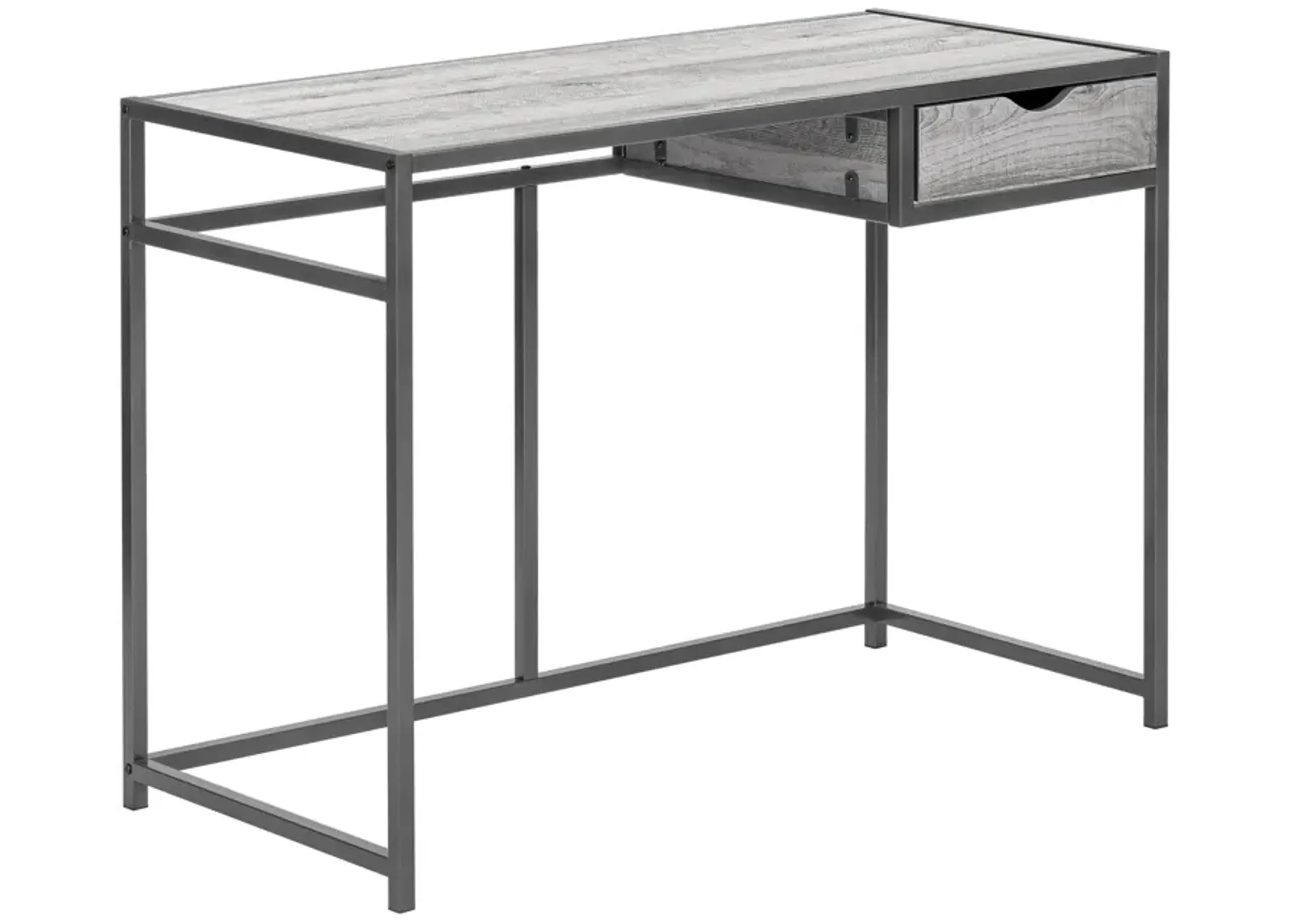 Monarch Specialties I 7217 Computer Desk, Home Office, Laptop, Storage Drawer, 42"L, Work, Metal, Laminate, Grey, Contemporary, Modern