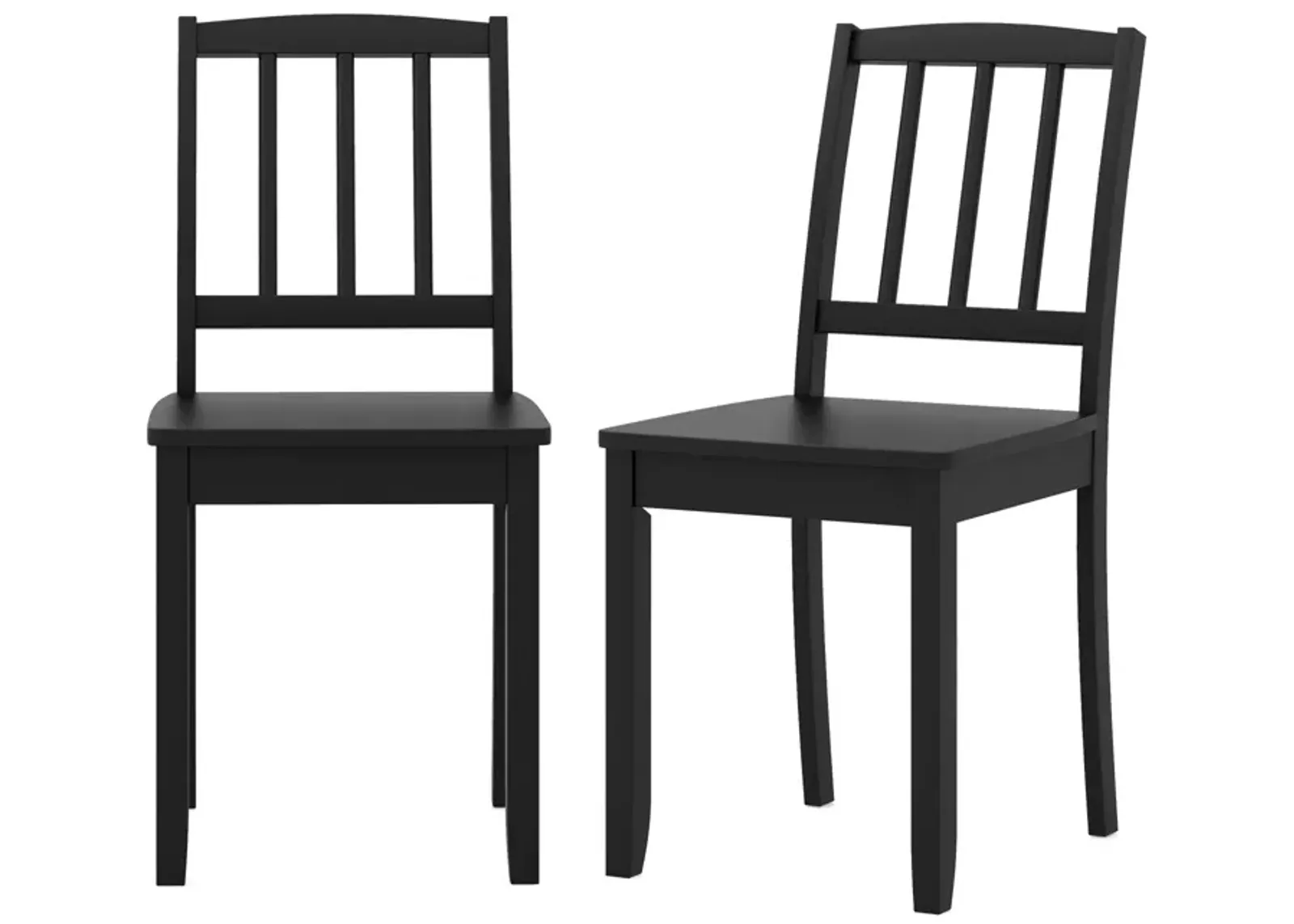 Wood Dining Chair Set of 2 with Rubber Wood Legs