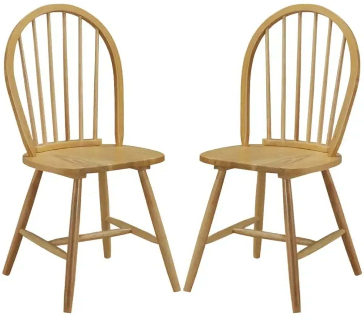 Hivvago Set of 2 Vintage Wood Chair with Spindle Back for Dining Room