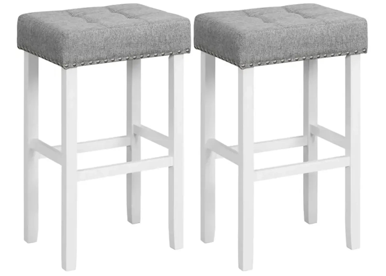 2 Pieces Counter Height Bar Stools with Sponge Padded Cushion-29 inches